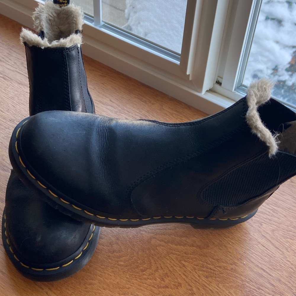 Dr. Martens Black Women's Fur-Lined Boots